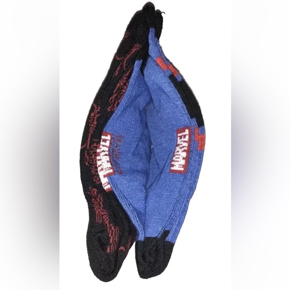 Spider-Man Crew Socks 2 Pair Men 6-12 Blue Red w Logo NEW! Marvel Avengers Venom - Picture 7 of 8